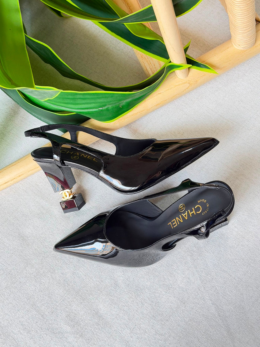 Chanel Slingbacks heeled Patent Calfskin
