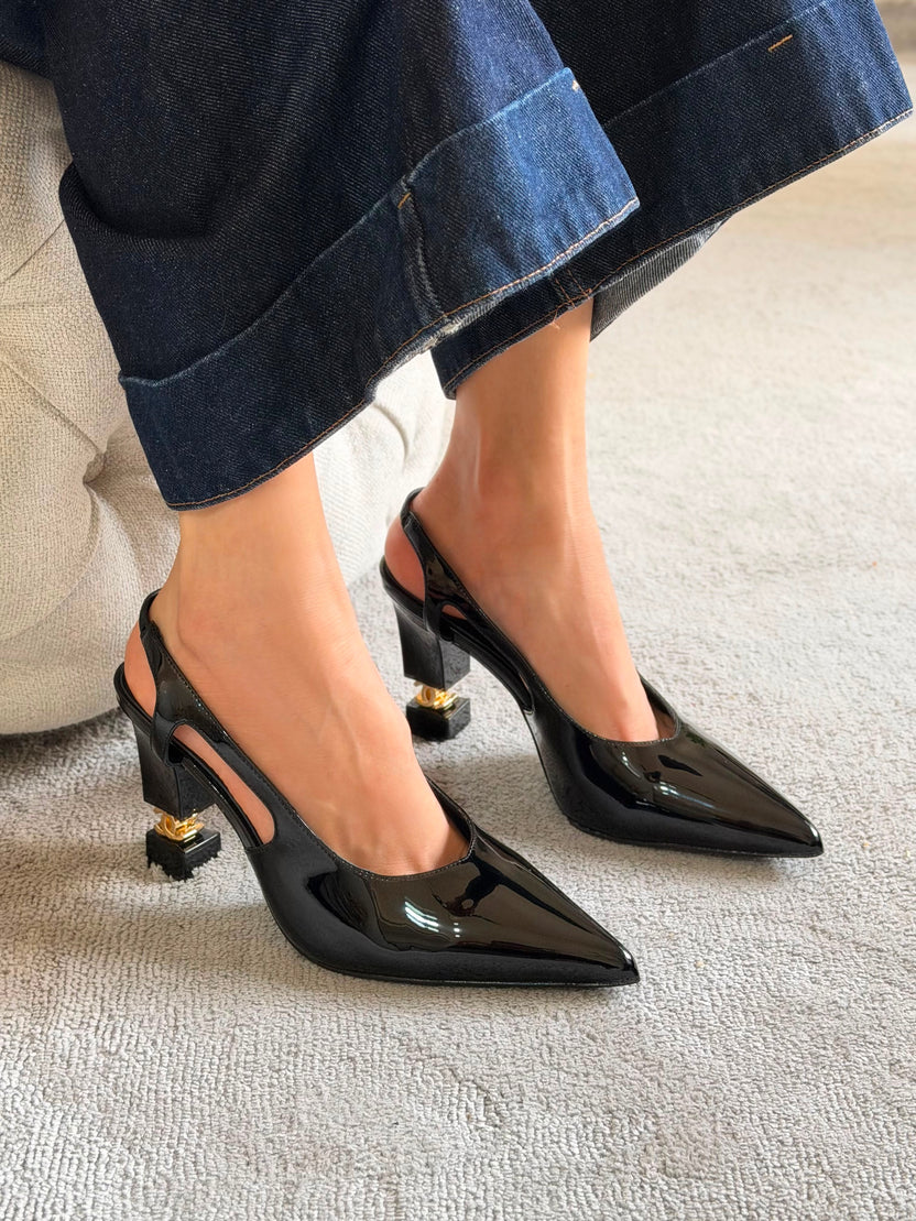 Chanel Slingbacks heeled Patent Calfskin