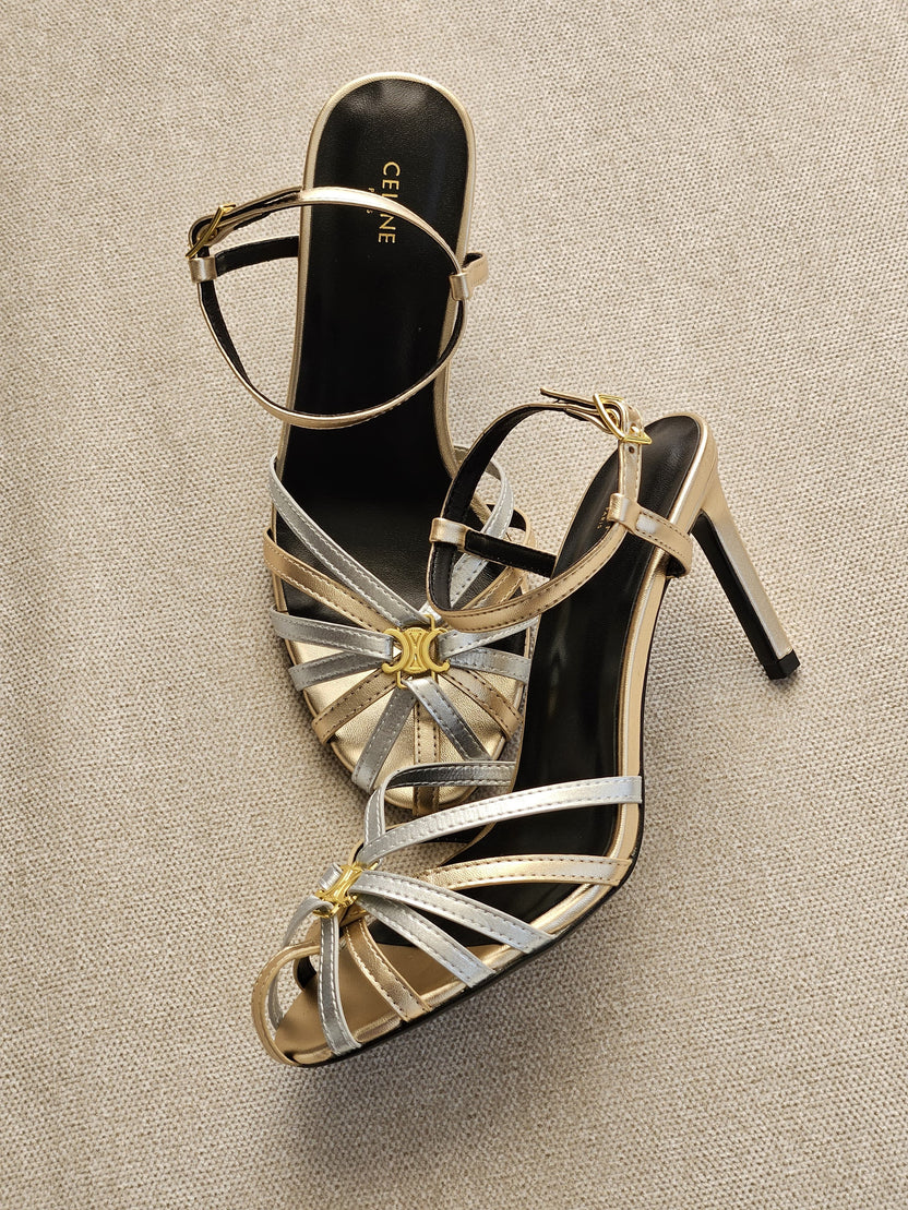 Celine SANDAL TRIOMPHE IN LAMINATED CALFSKIN