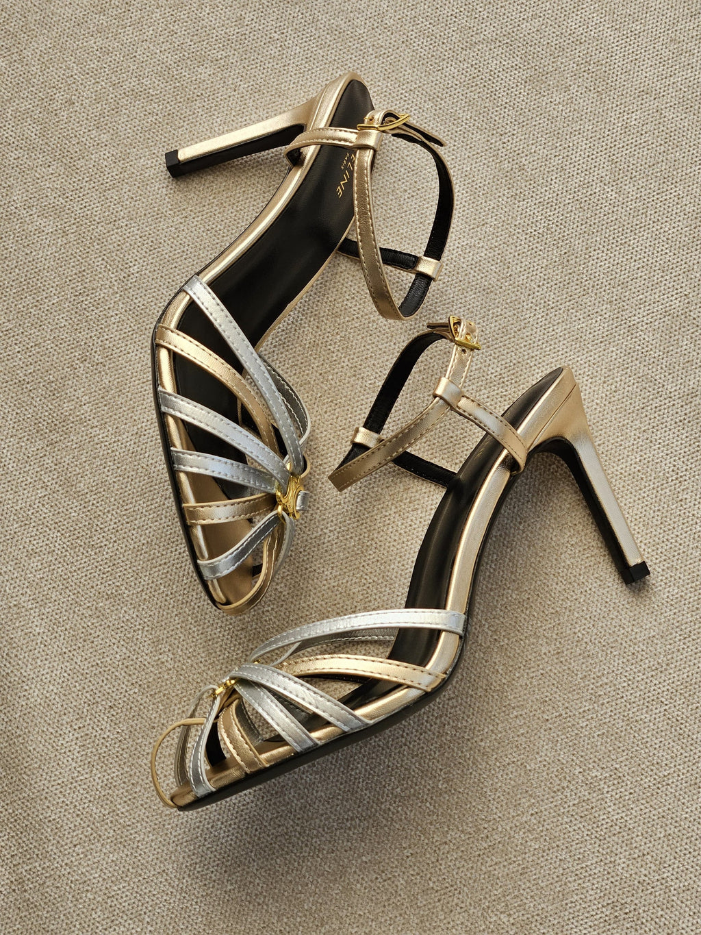 Celine SANDAL TRIOMPHE IN LAMINATED CALFSKIN