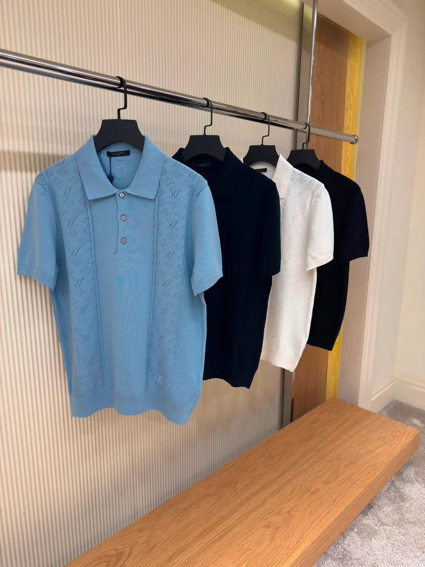 Louis Vuitton Monogram Pointelle Short-Sleeved Polo Shirt
