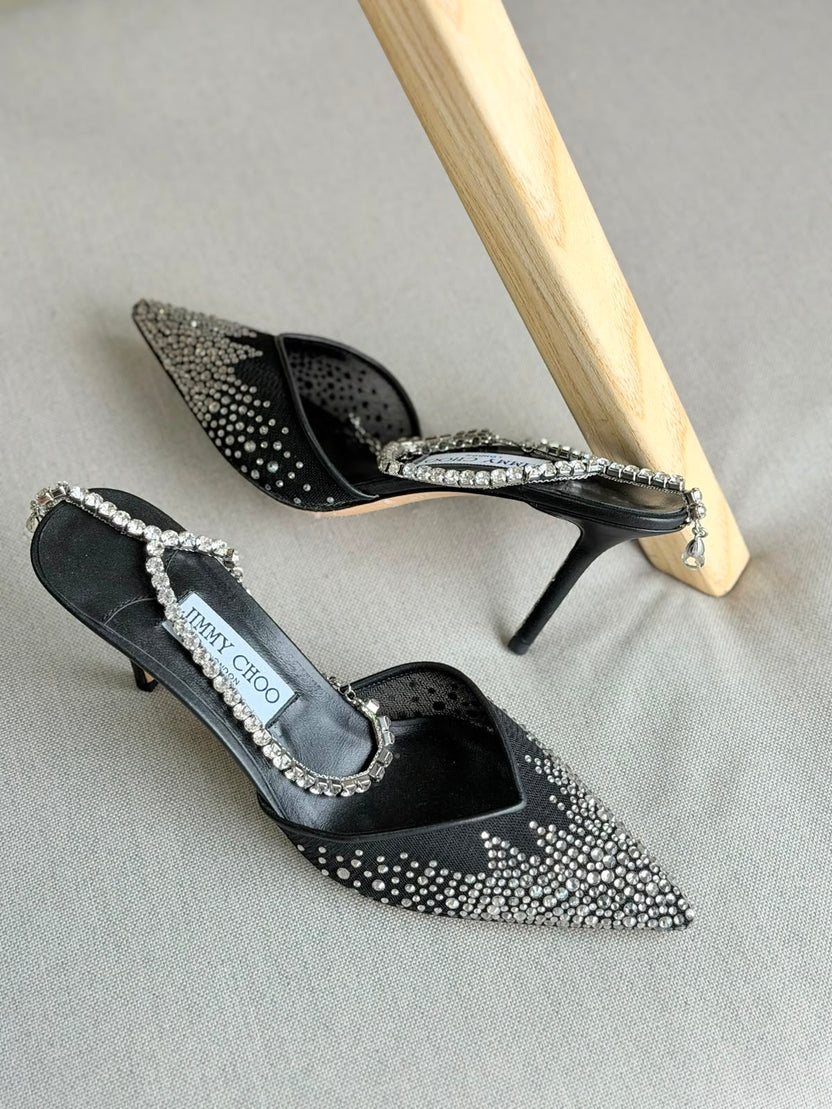 Jimmy Choo Saeda Crystal Mesh Pump