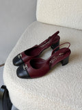 Chanel Crystal CC Lambskin Slingback Block-Heel Pump