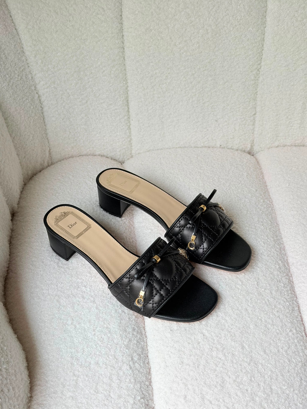 Dior Cannage Heeled Slide