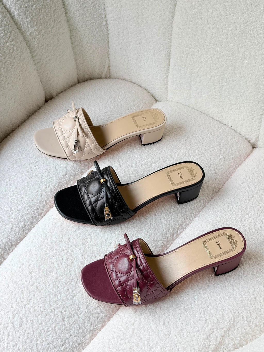 Dior Cannage Heeled Slide