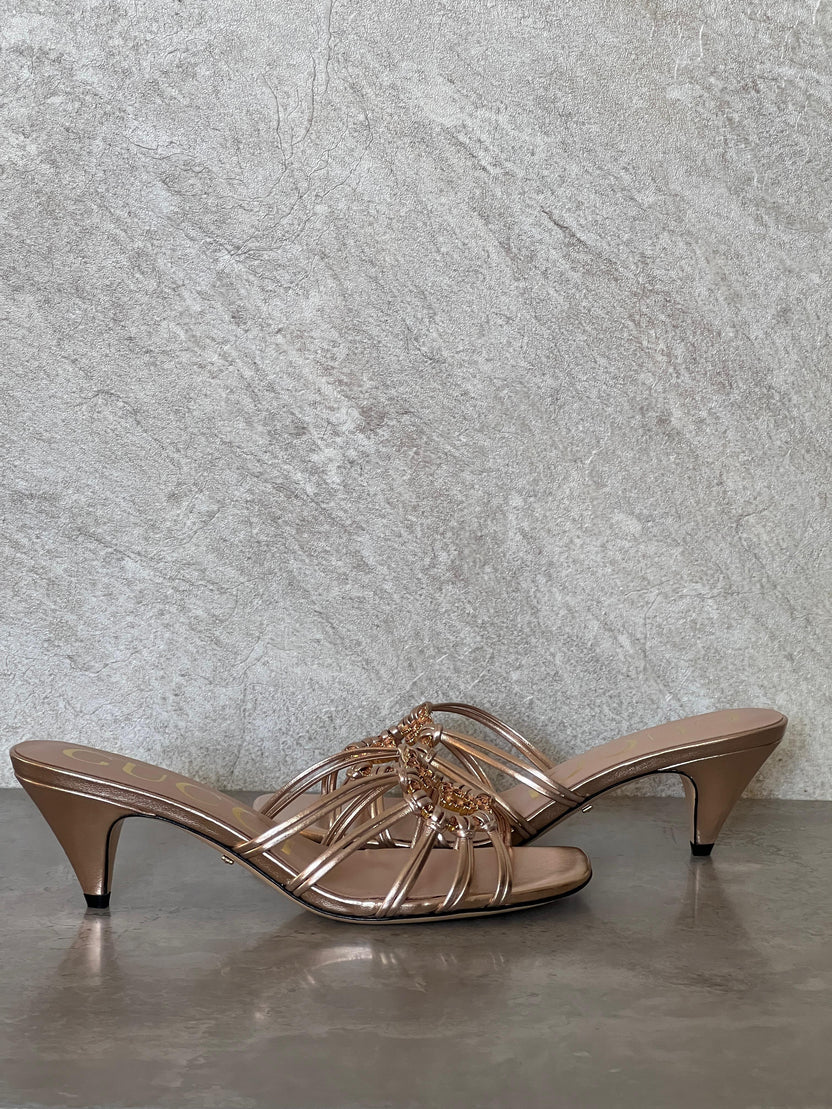 Gucci Crystal Interlocking G Sandal