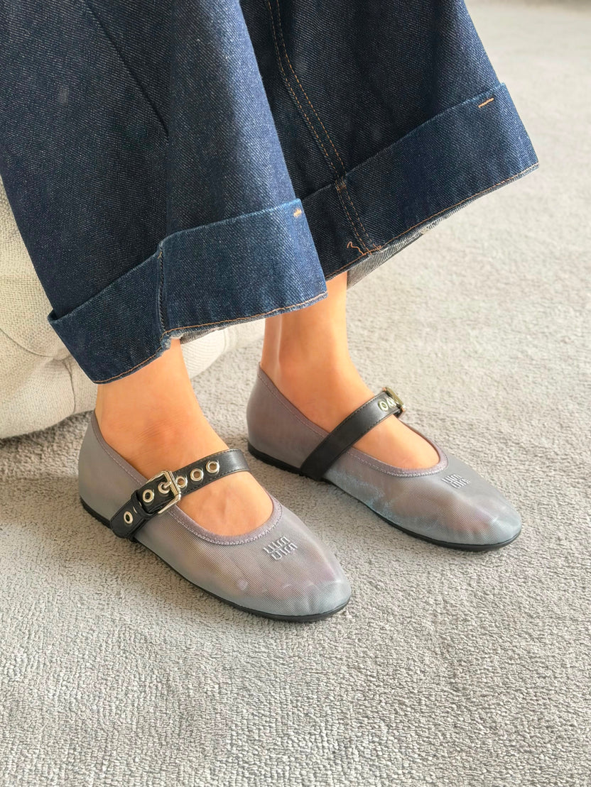 Miu Miu Mesh Fabric Ballerinas