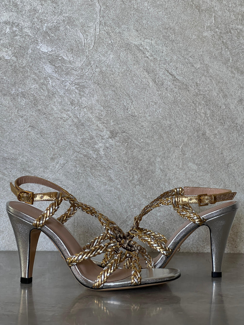 Gucci Crystal Interlocking G Sandal