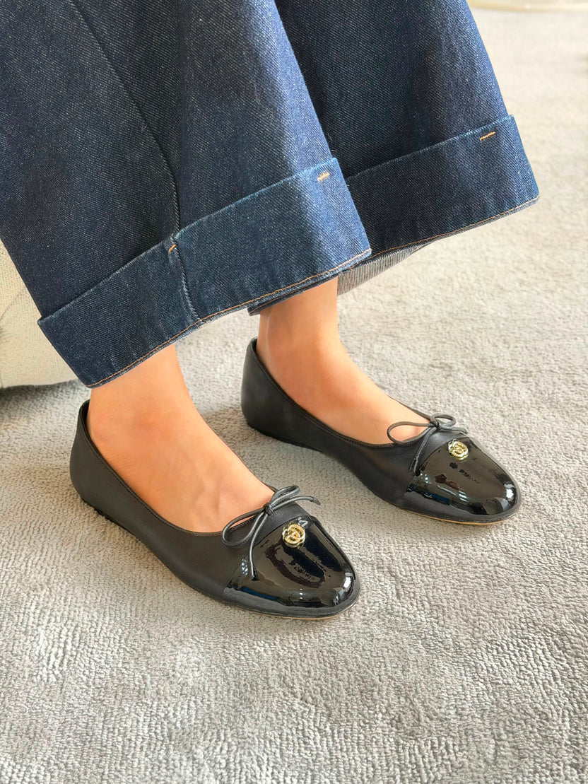 Gucci Burgundy GG Ballerina Flats