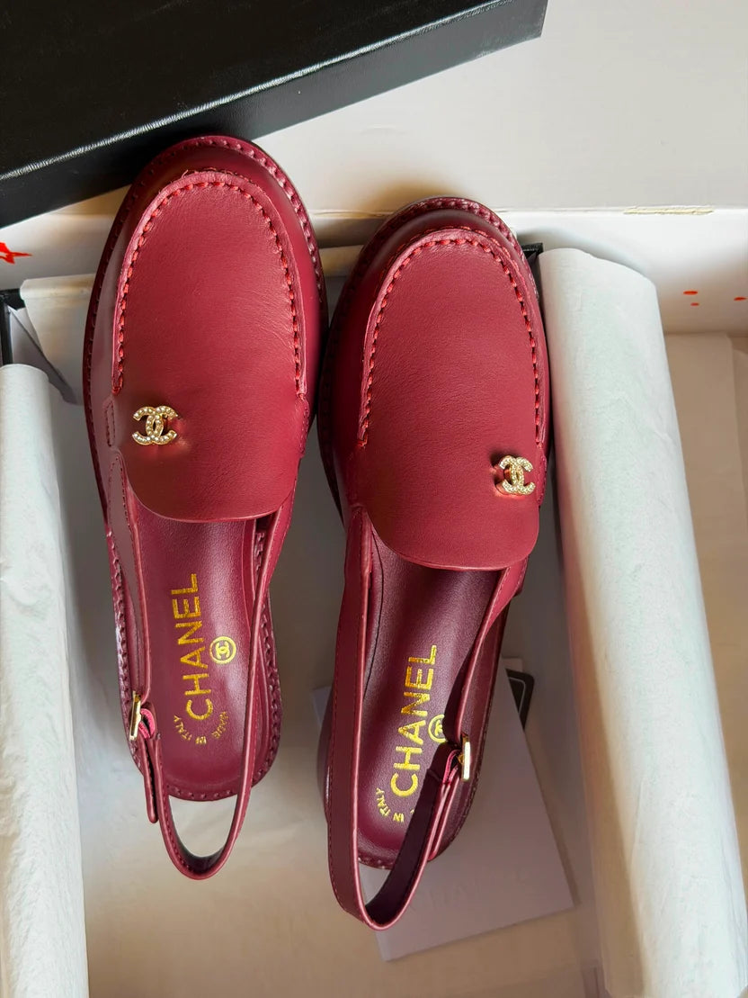 Chanel Calfskin Slingback Loafers