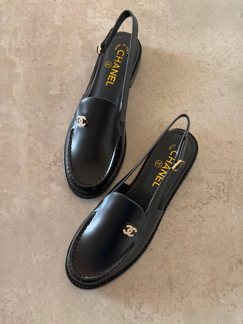 Chanel Calfskin Slingback Loafers