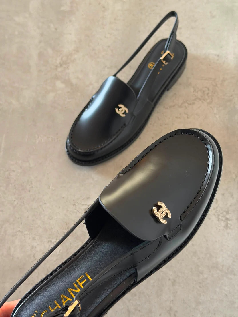 Chanel Calfskin Slingback Loafers