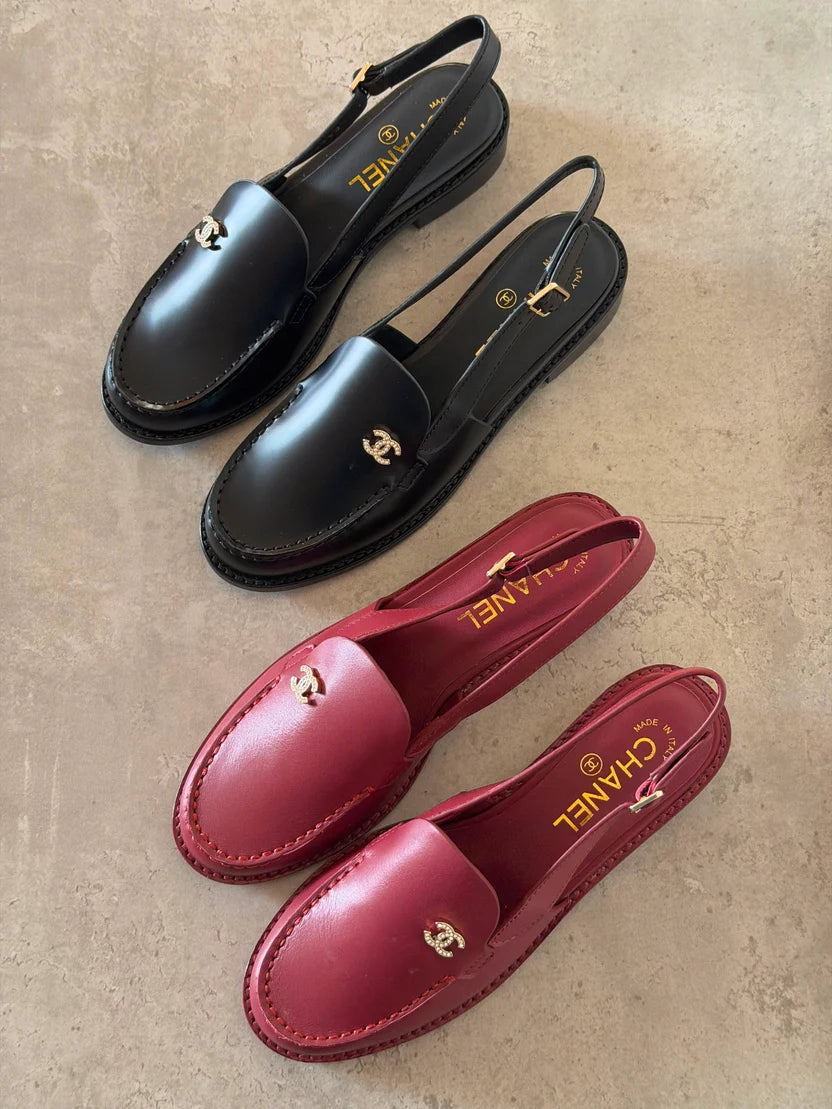 Chanel Calfskin Slingback Loafers