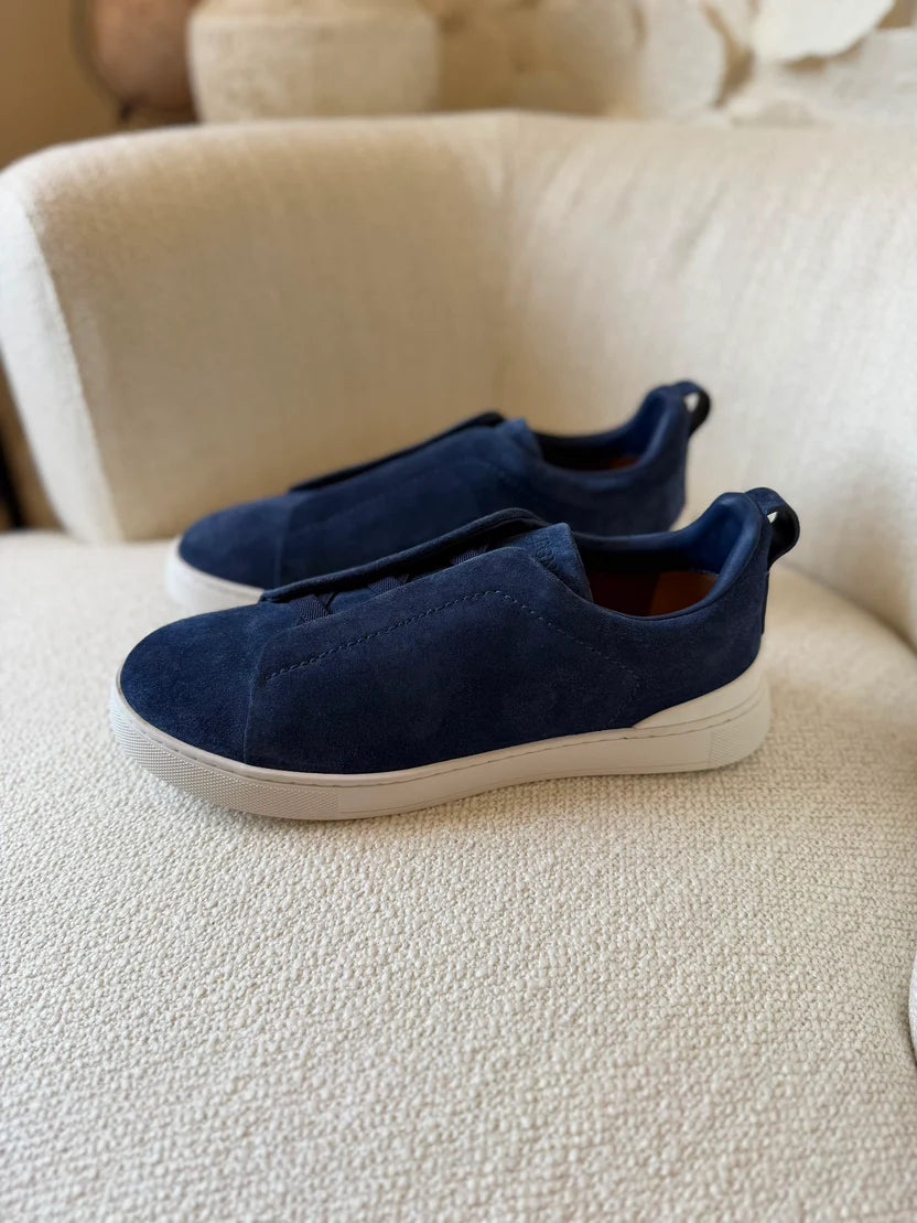 Zegna Utility Suede Triple Stitch Sneakers