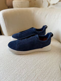 Zegna Utility Suede Triple Stitch Sneakers