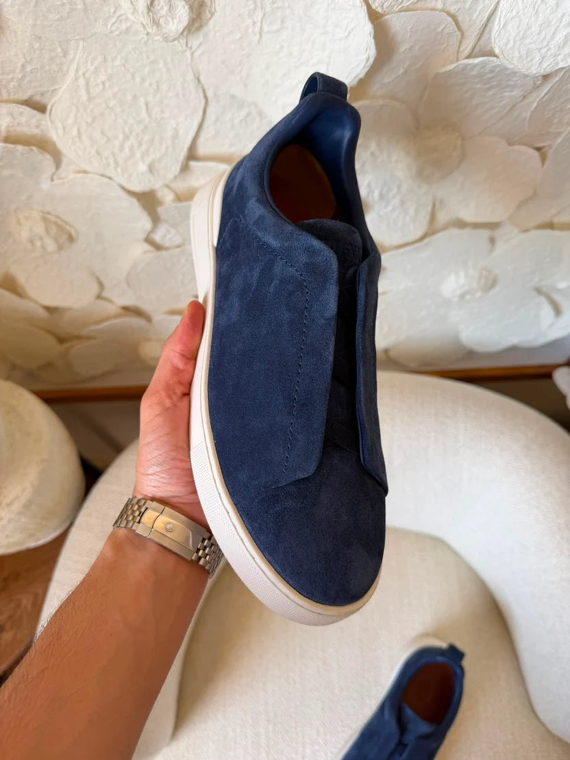 Zegna Utility Suede Triple Stitch Sneakers