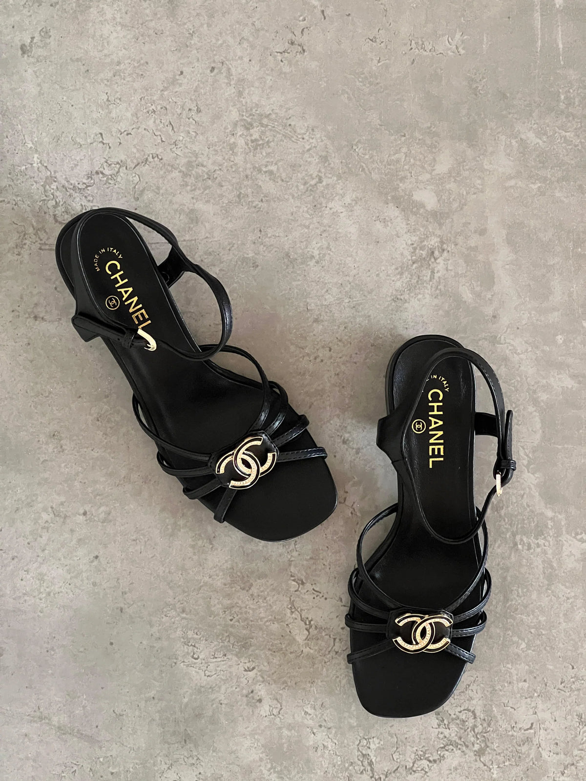 Chanel Lambskin Crystal CC Sandal