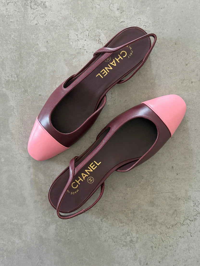 Chanel Two-Toned Slingback Flat