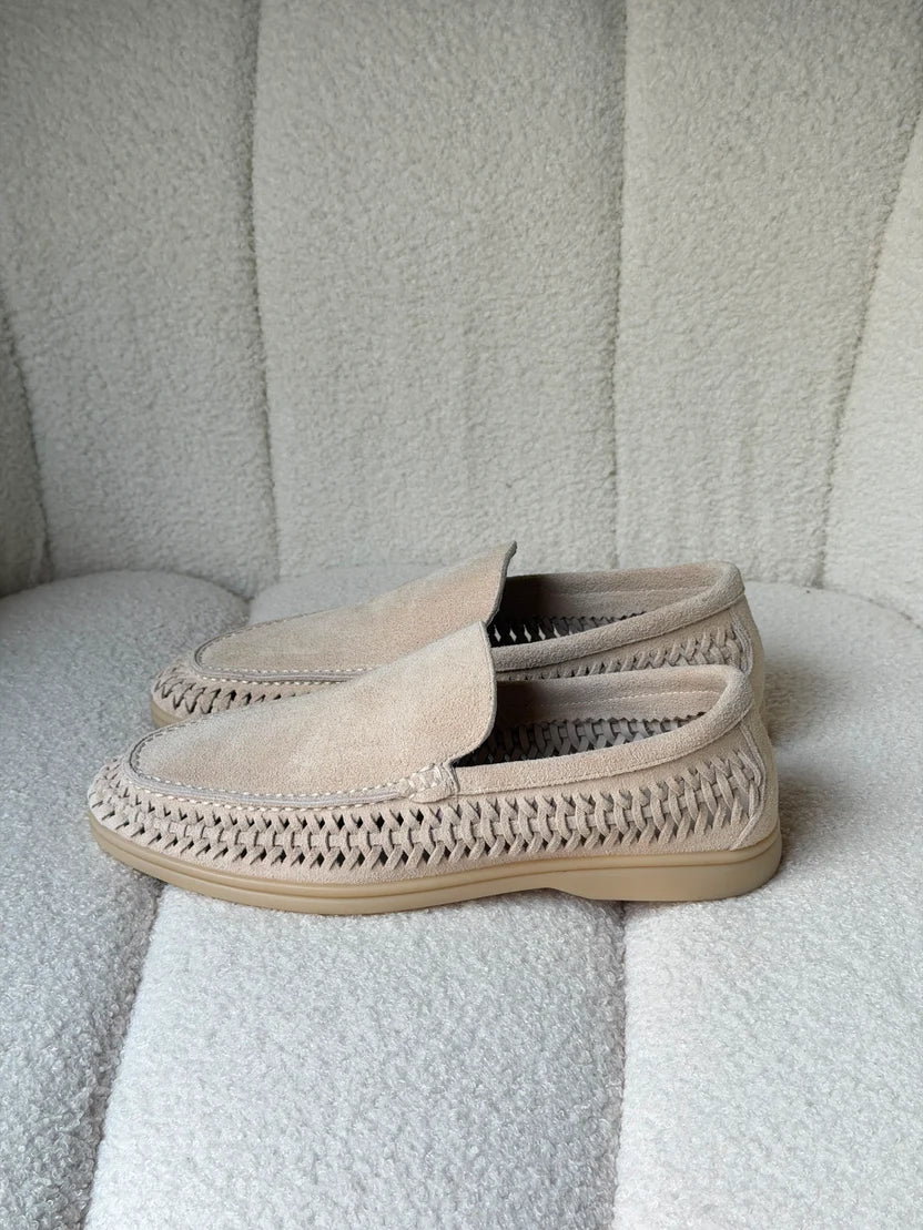 Loro Piana Summer Walk Loafers Woven Suede Edge