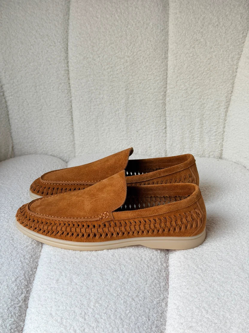 Loro Piana Summer Walk Loafers Woven Suede Edge