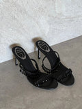 Rene Caovilla Satin Chandelier Heeled Mules