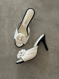 Chanel Camellia Quilted Lambskin Mule Sandals