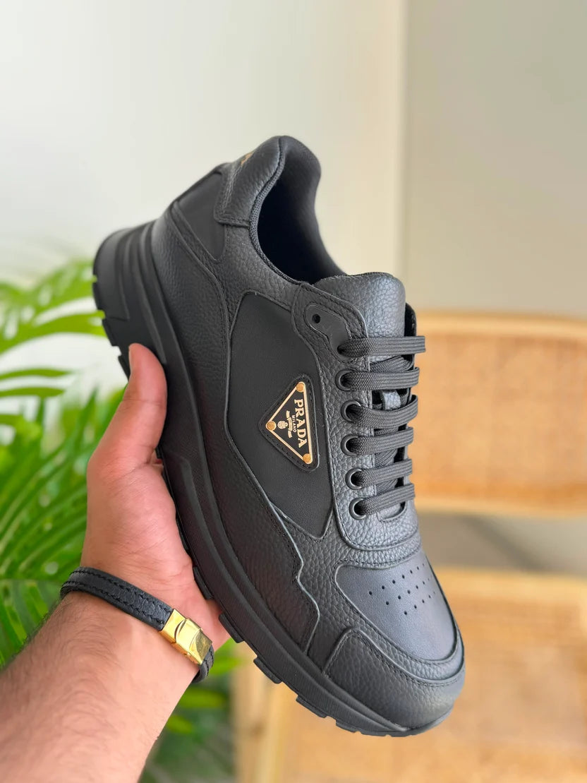 Prada Black Prax 2.0 Leather Sneakers