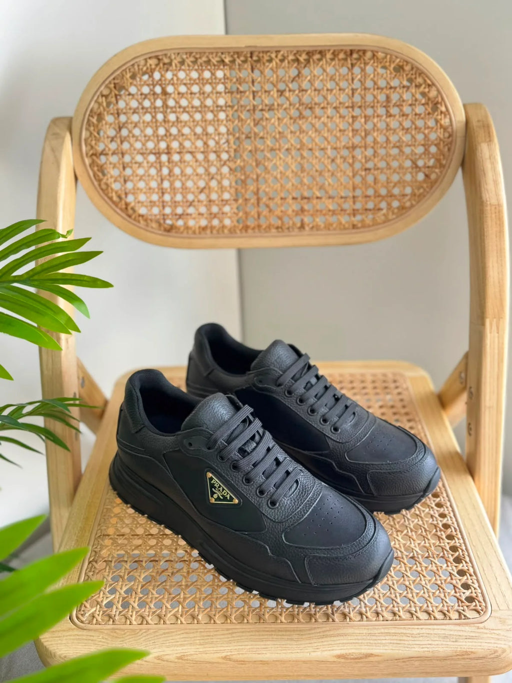 Prada Black Prax 2.0 Leather Sneakers