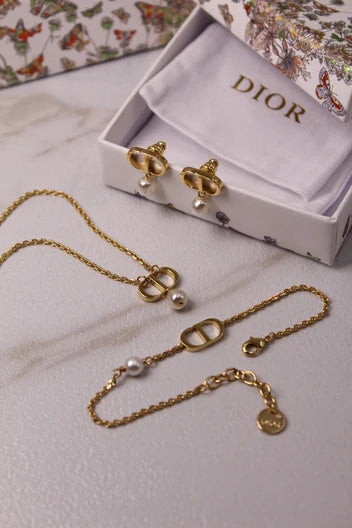 Dior Petit CD Pearl Jewelry Full Set