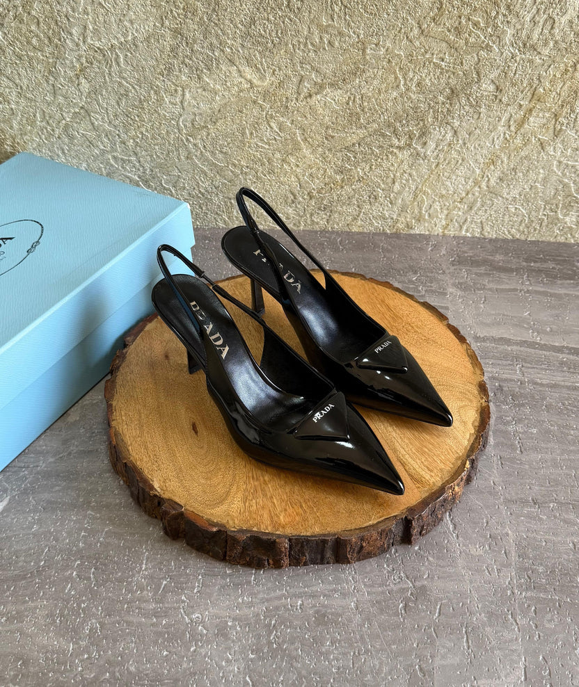 Prada Brushed Leather Slingback Pumps