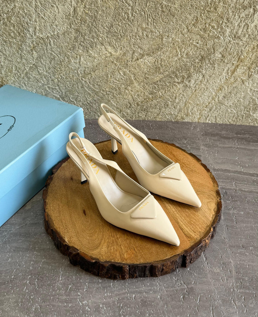 Prada Brushed Leather Slingback Pumps