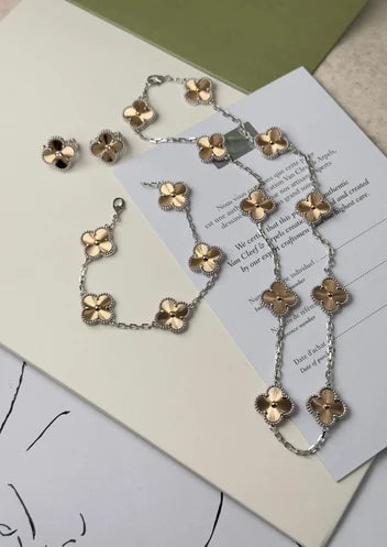 Van Cleef & Arpels Vintage Alhambra Guilloché Jewelry Full Set