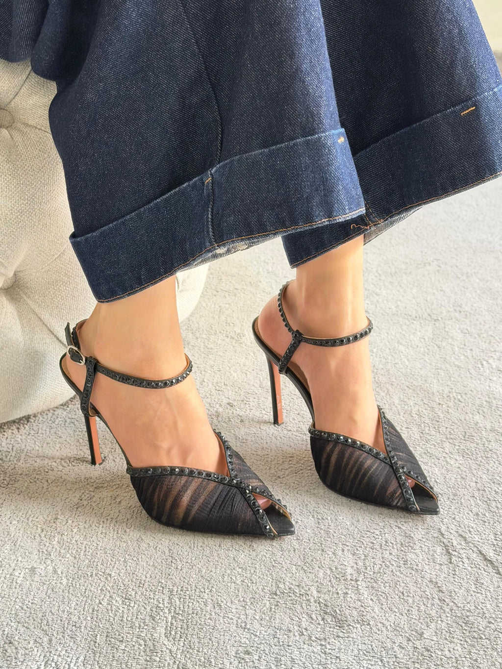 Andrea Wazen Katy 105 Crystal Sandals