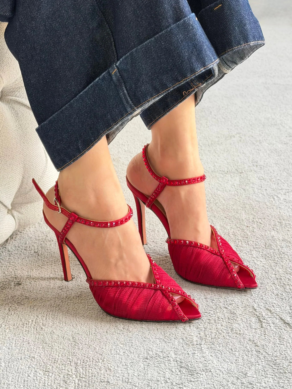Andrea Wazen Katy 105 Crystal Sandals