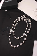 Chanel Crystal CC Star & Tear-Drop Charm Necklace & Earrings Set