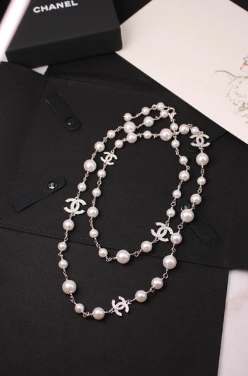 Chanel Crystal CC Star & Tear-Drop Charm Necklace & Earrings Set