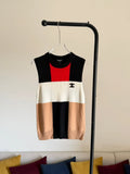 Chanel Cashmere and Wool Colorblock Knit Top