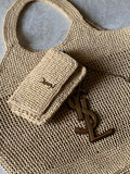 Saint Laurent Icare In Raffia Bag