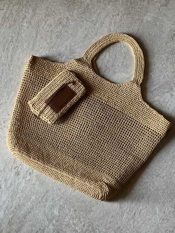 Saint Laurent Icare In Raffia Bag
