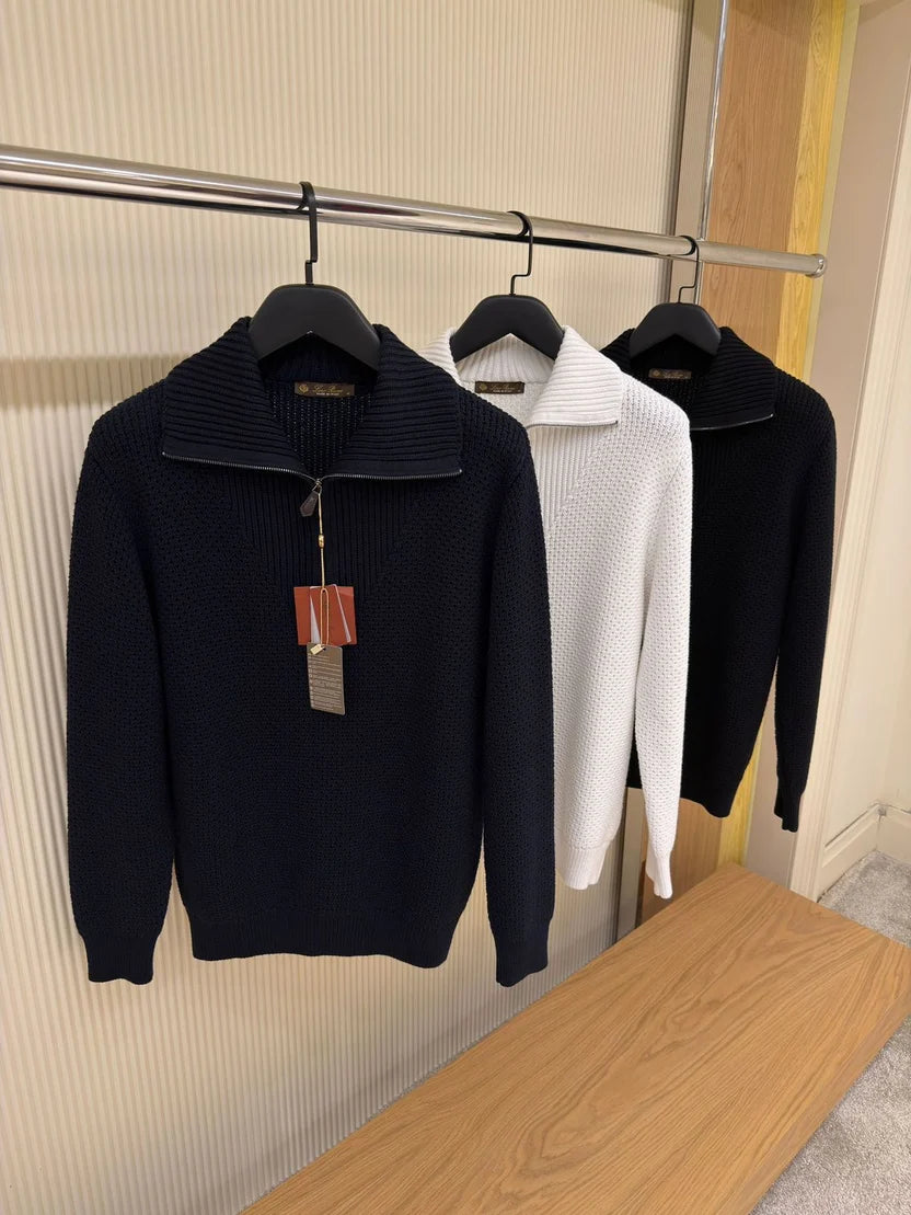 Loro Piana Classic Half-Zip Mezzocollo Jumper