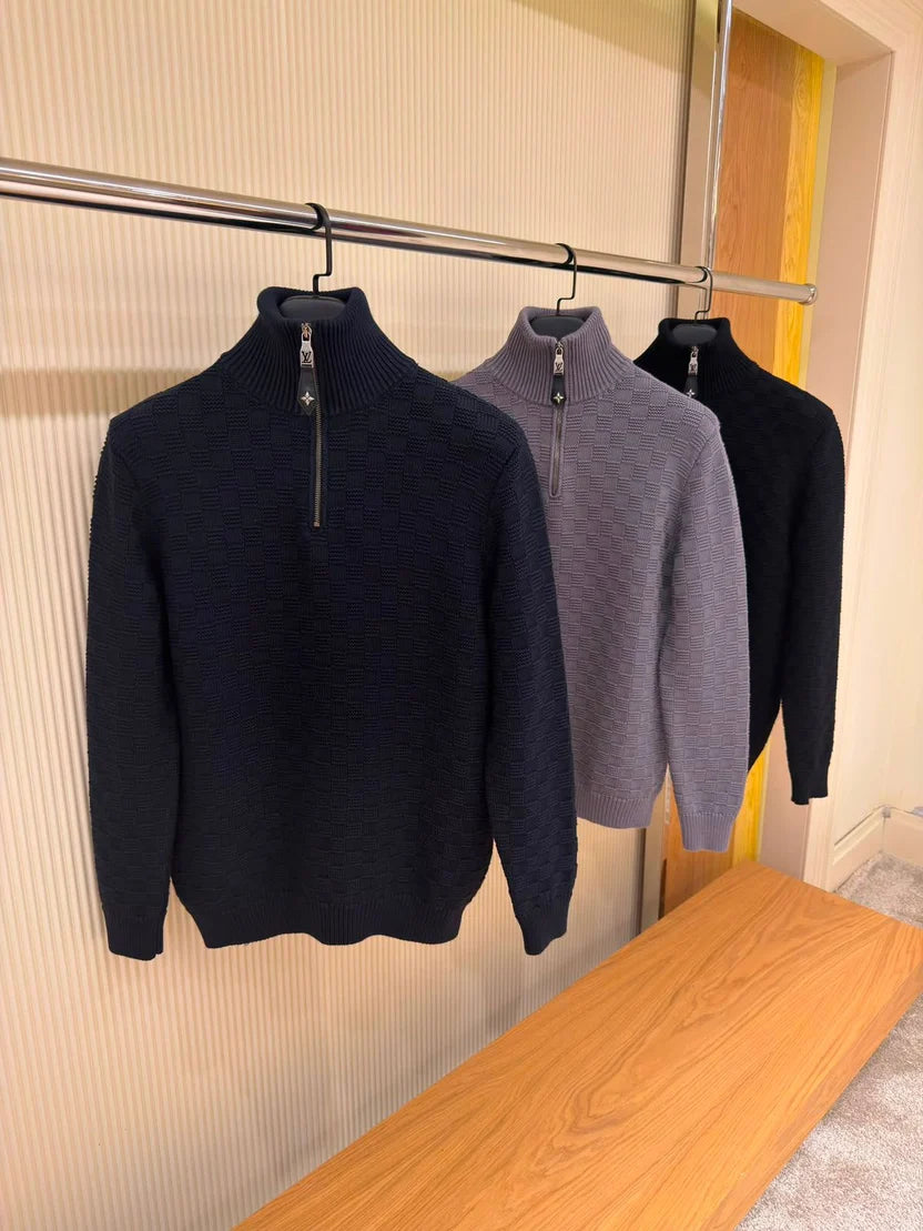 Louis Vuitton Cashmere-Wool Blend Half-Zip Pullover