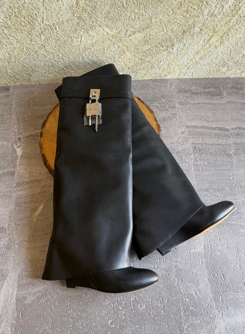 Givenchy Shark Lock Knee-High Boots in Leather