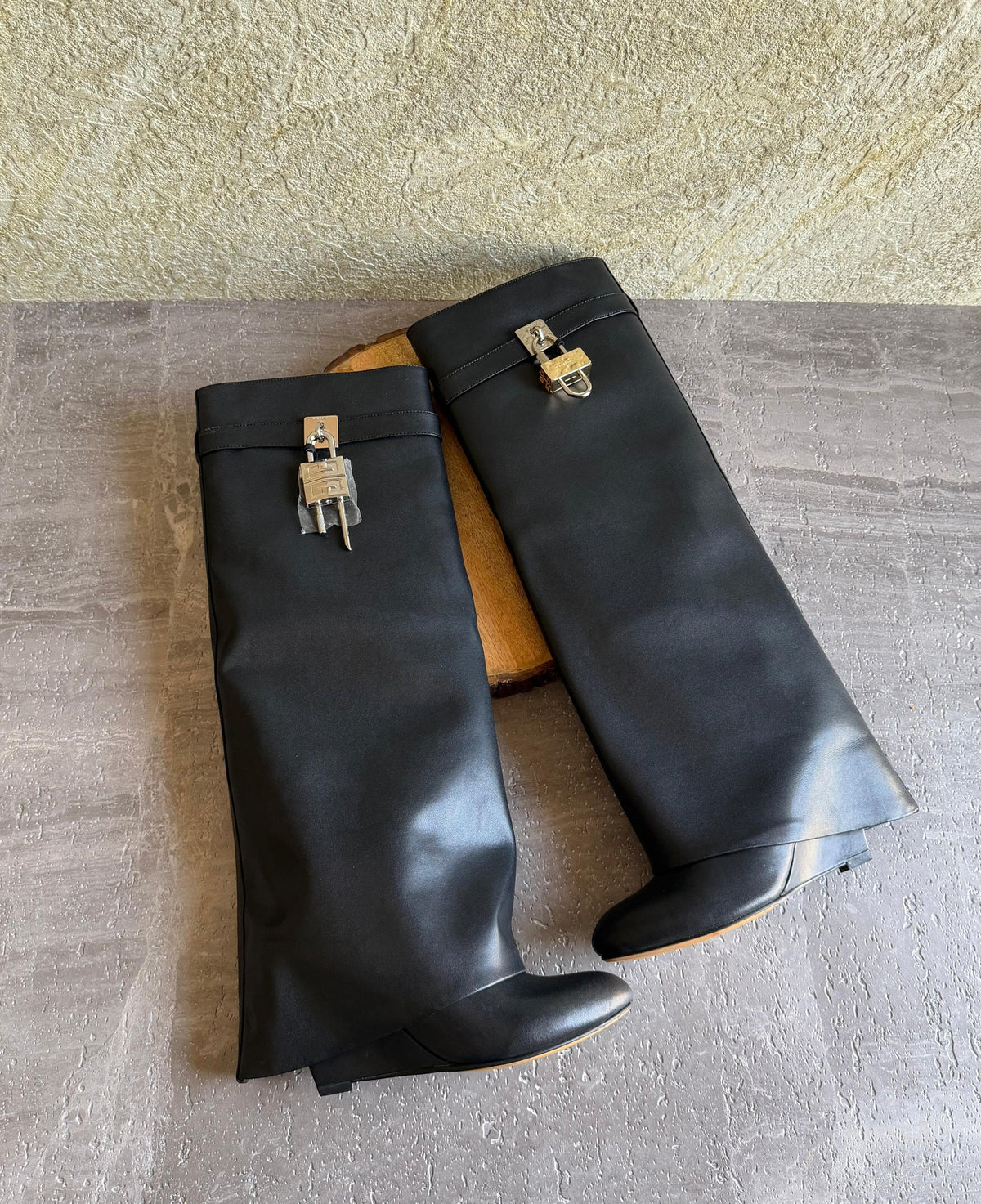 Givenchy Shark Lock Knee-High Boots in Leather