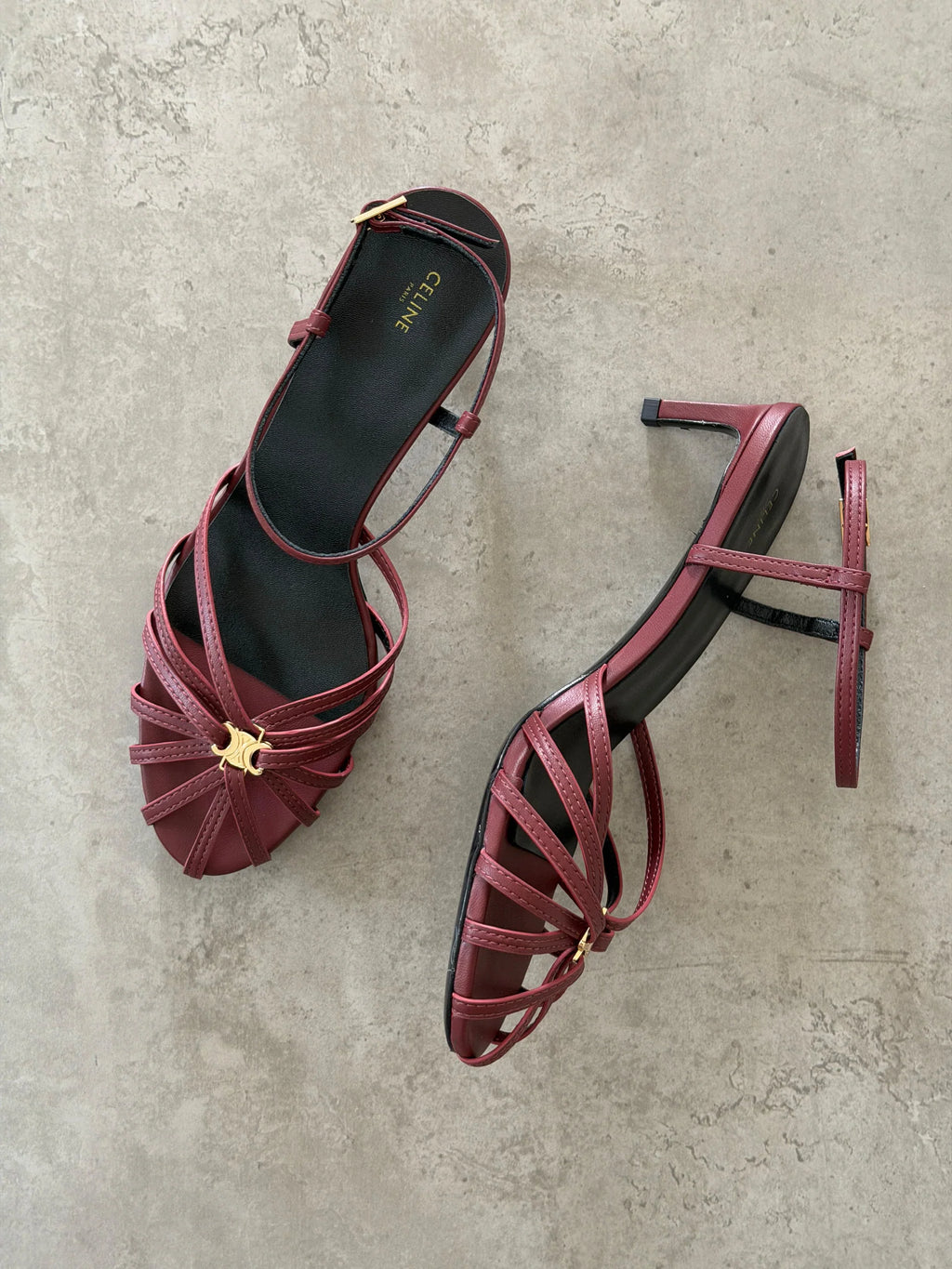 Celine Triomphe Sandals in Lambskin
