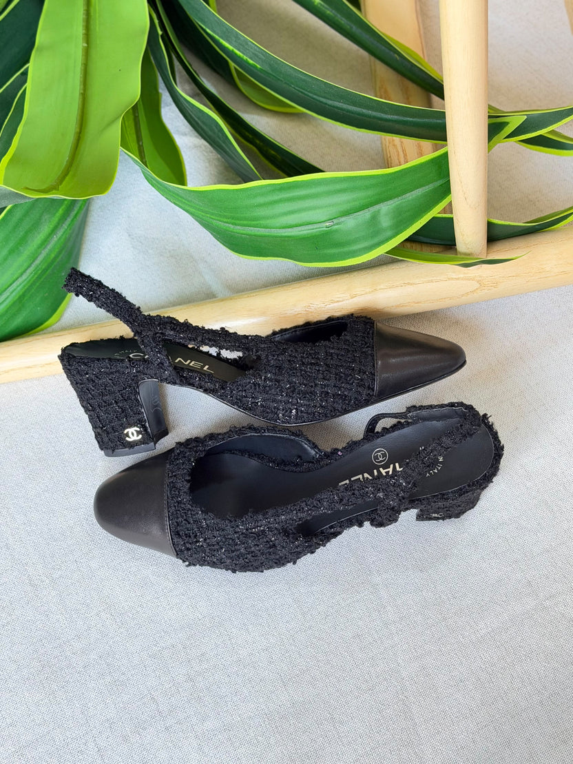 Chanel Suede Slingback Pumps