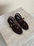 Alaia Fishnet Ballet Flats in Crystal Mesh