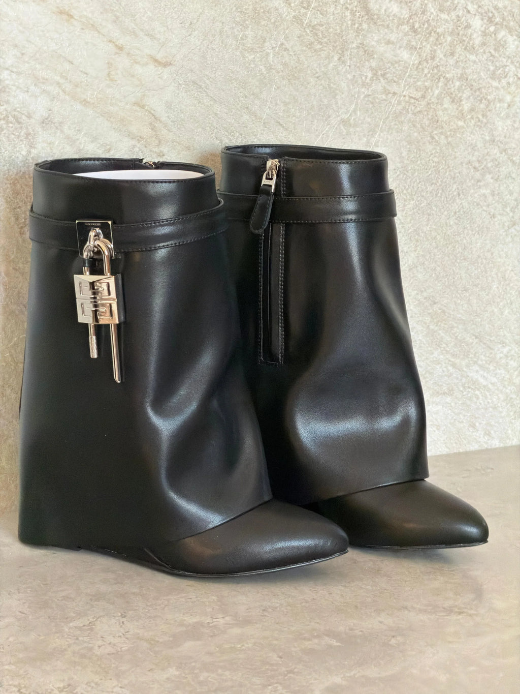 Givenchy Shark Lock Ankle Boots in Leather