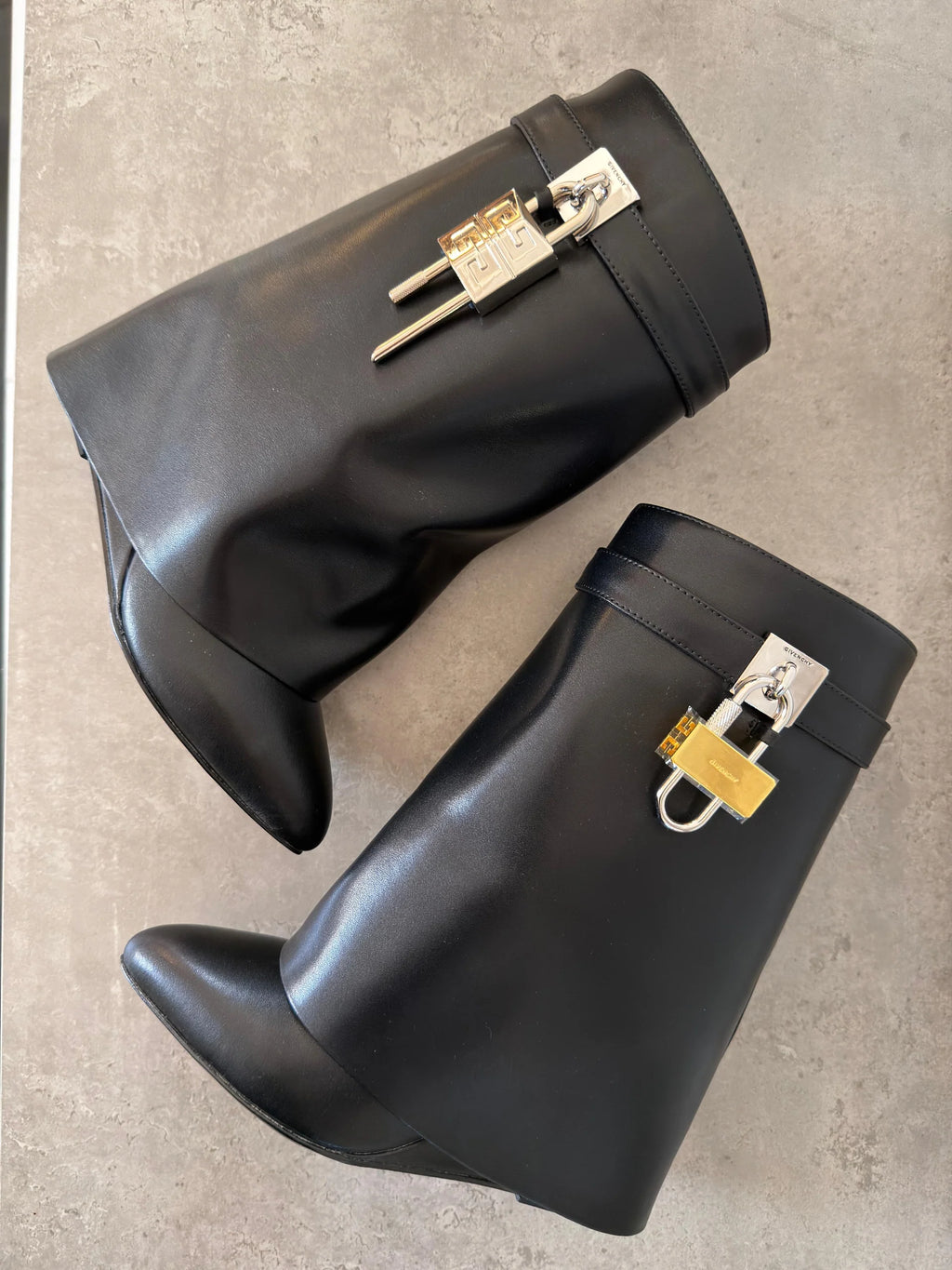 Givenchy Shark Lock Ankle Boots in Leather