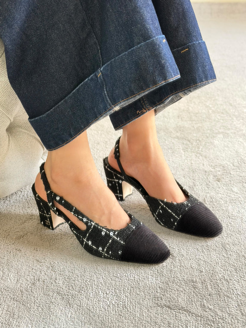 Chanel Suede Slingback Pumps