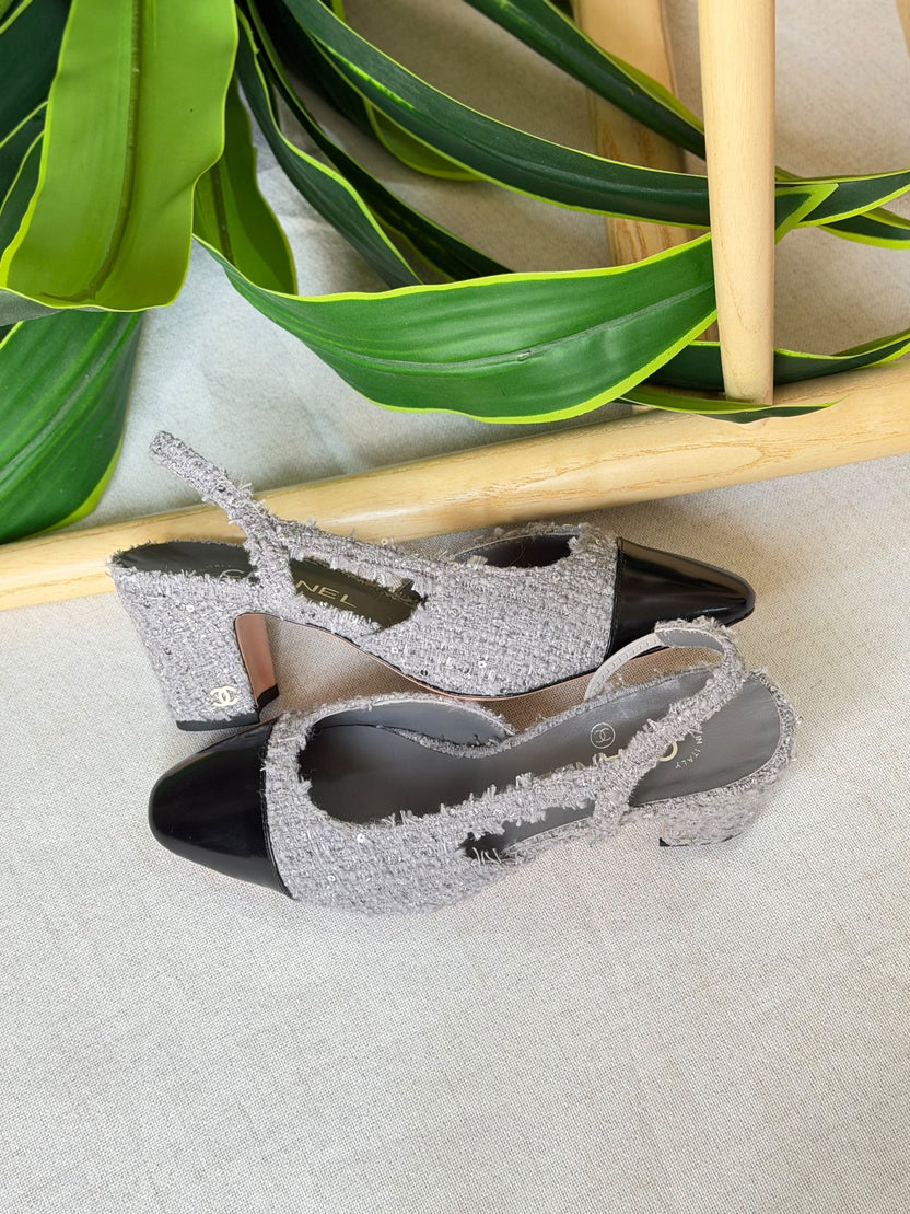 Chanel Suede Slingback Pumps